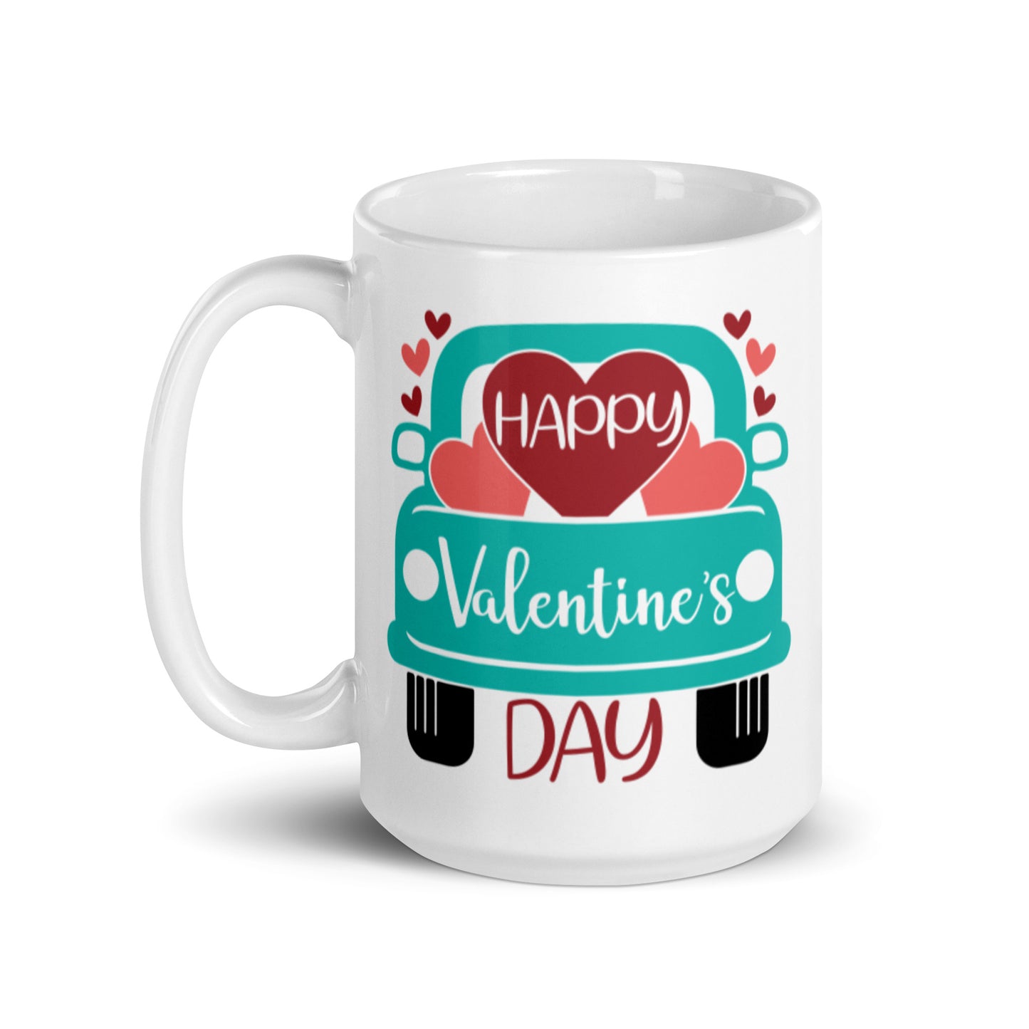 Happy Valentines Day White glossy mug
