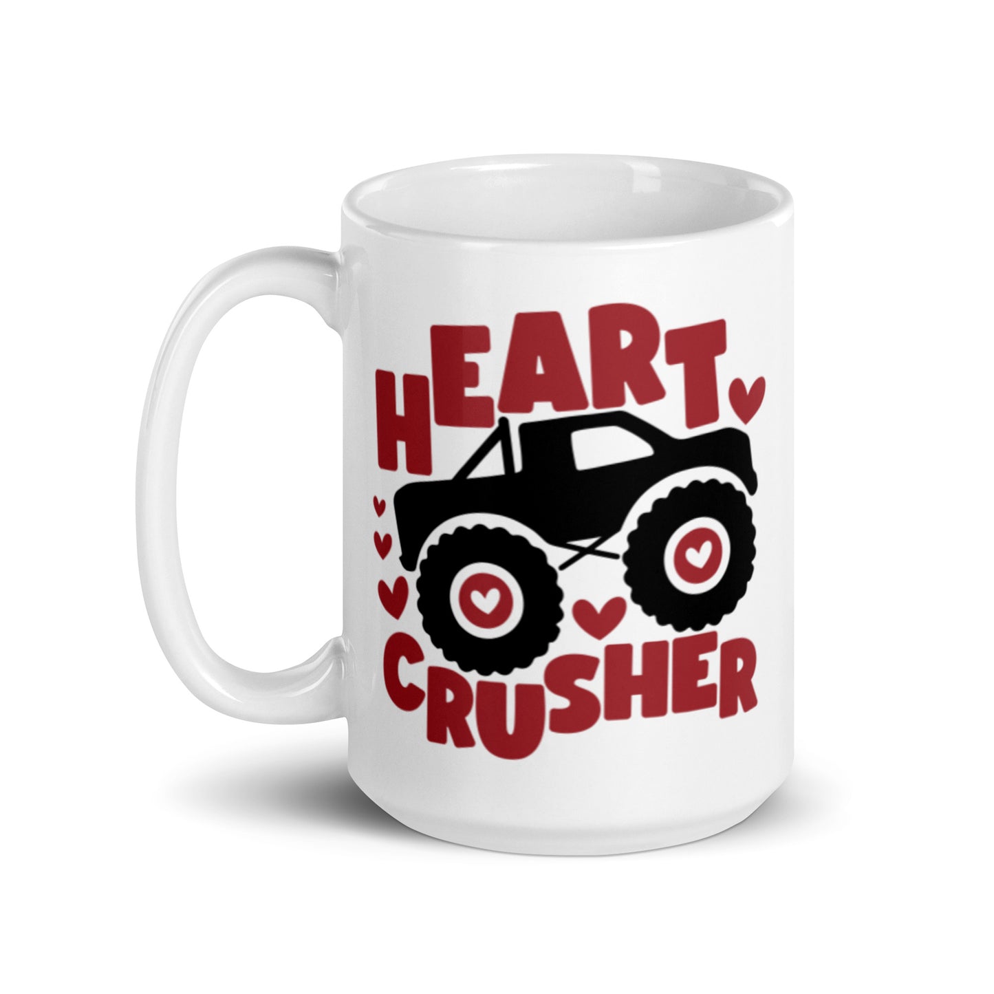 Heart Crusher White glossy mug