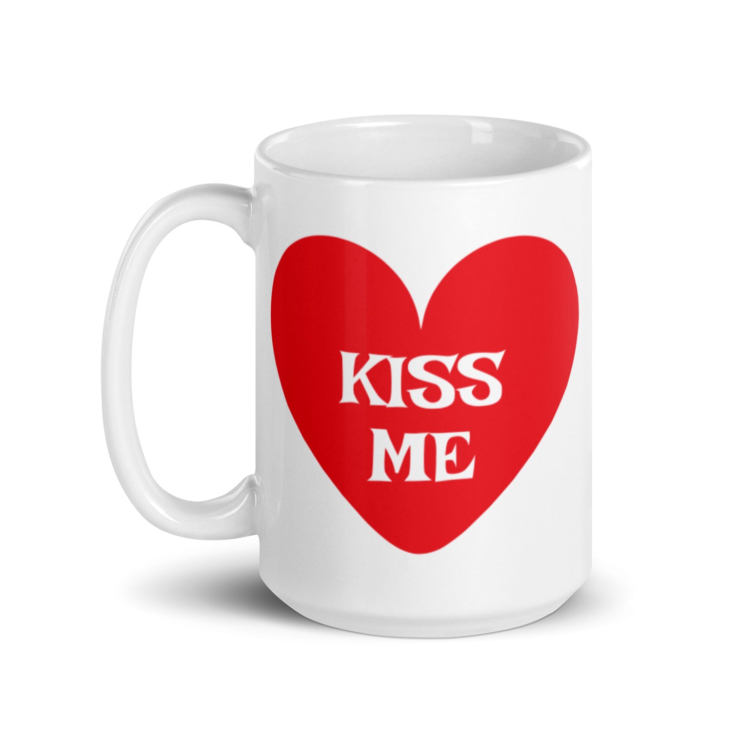 Kiss Me White glossy mug