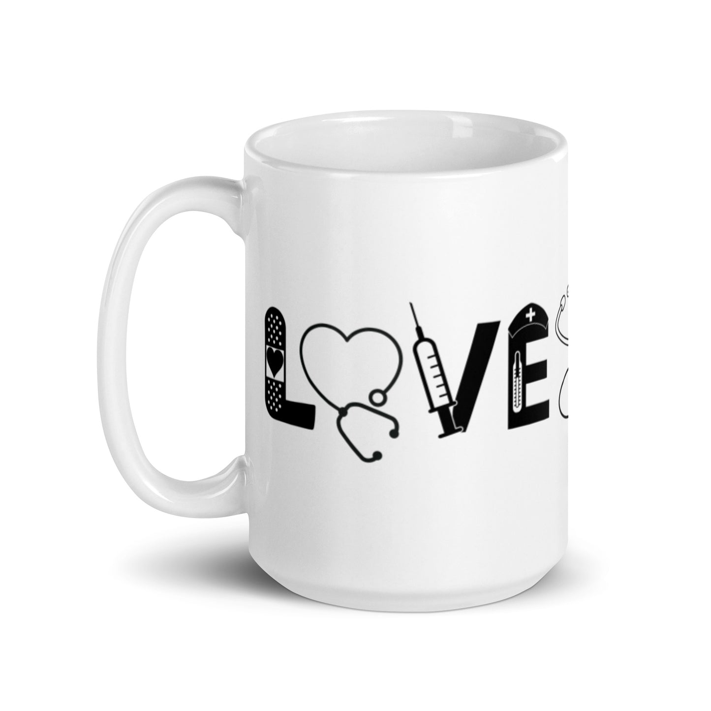 Love White glossy mug
