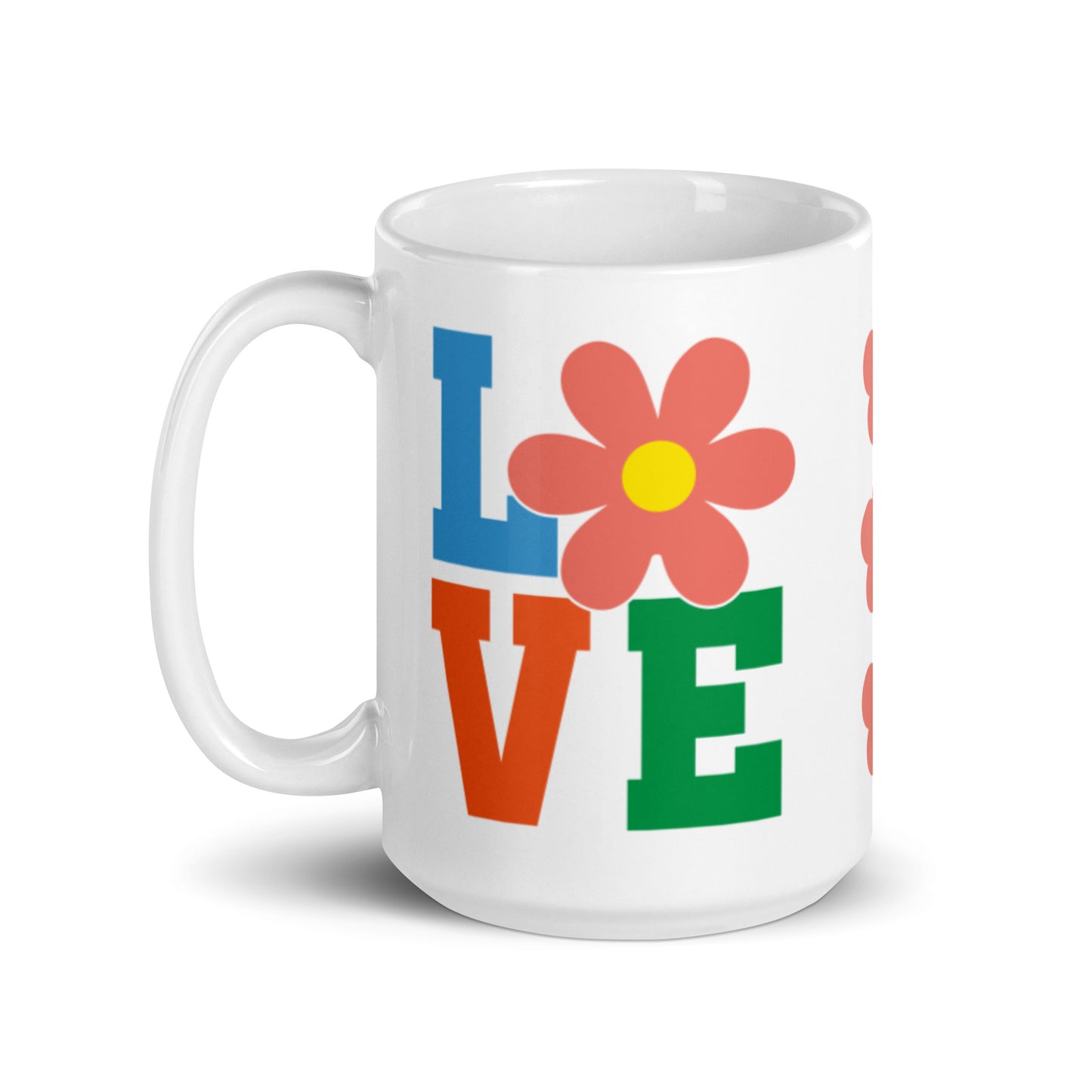 Love White glossy mug
