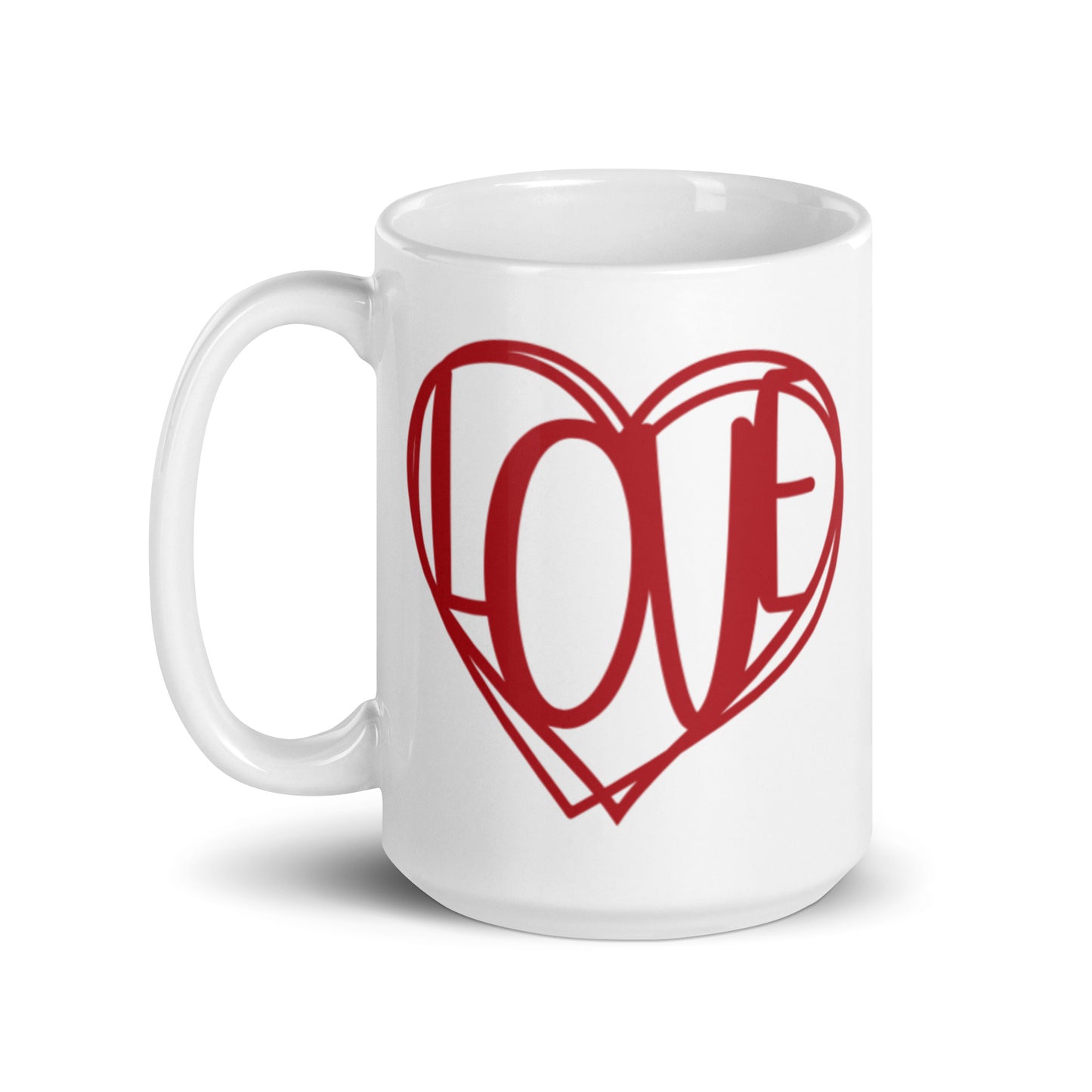 Love White glossy mug