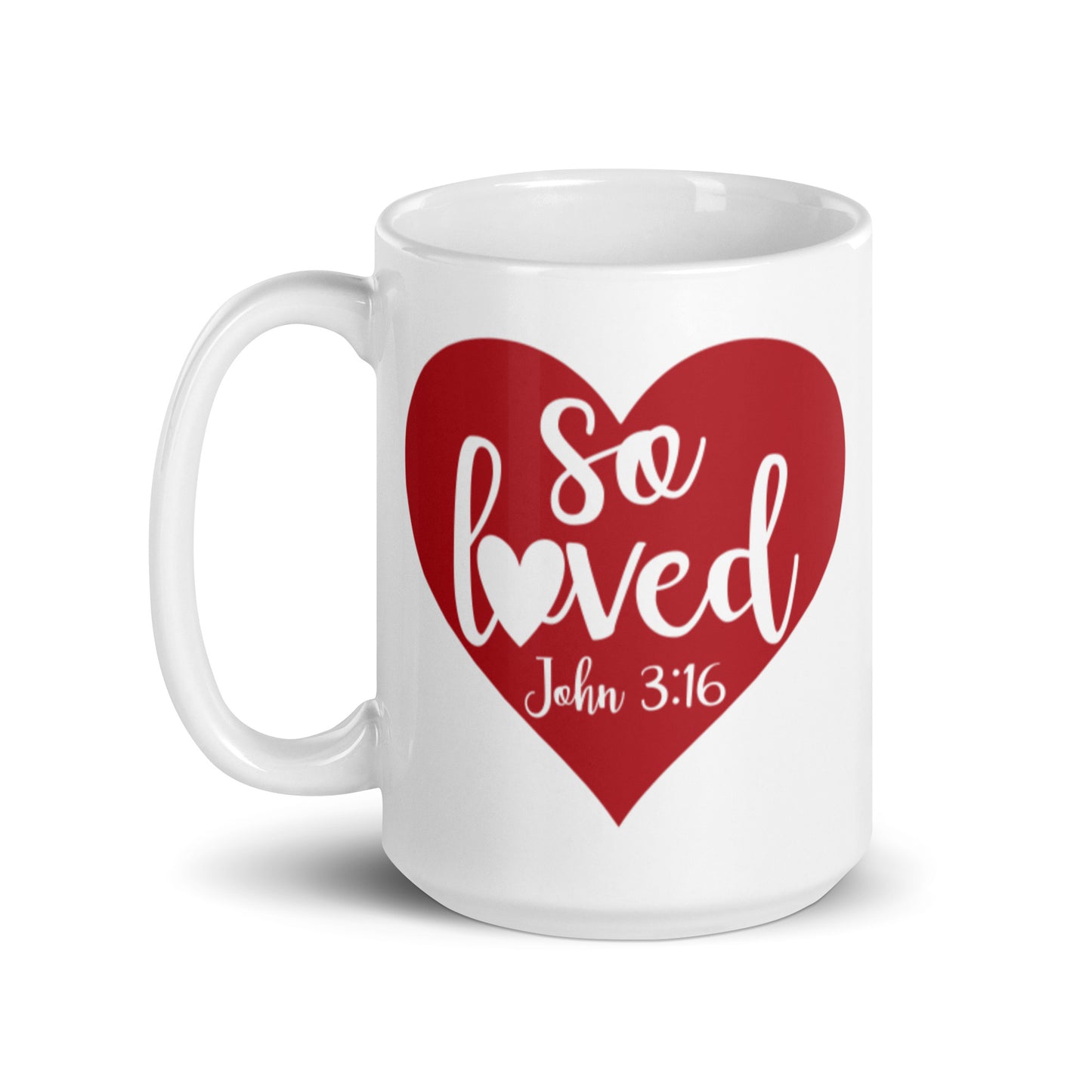 So Loved White glossy mug