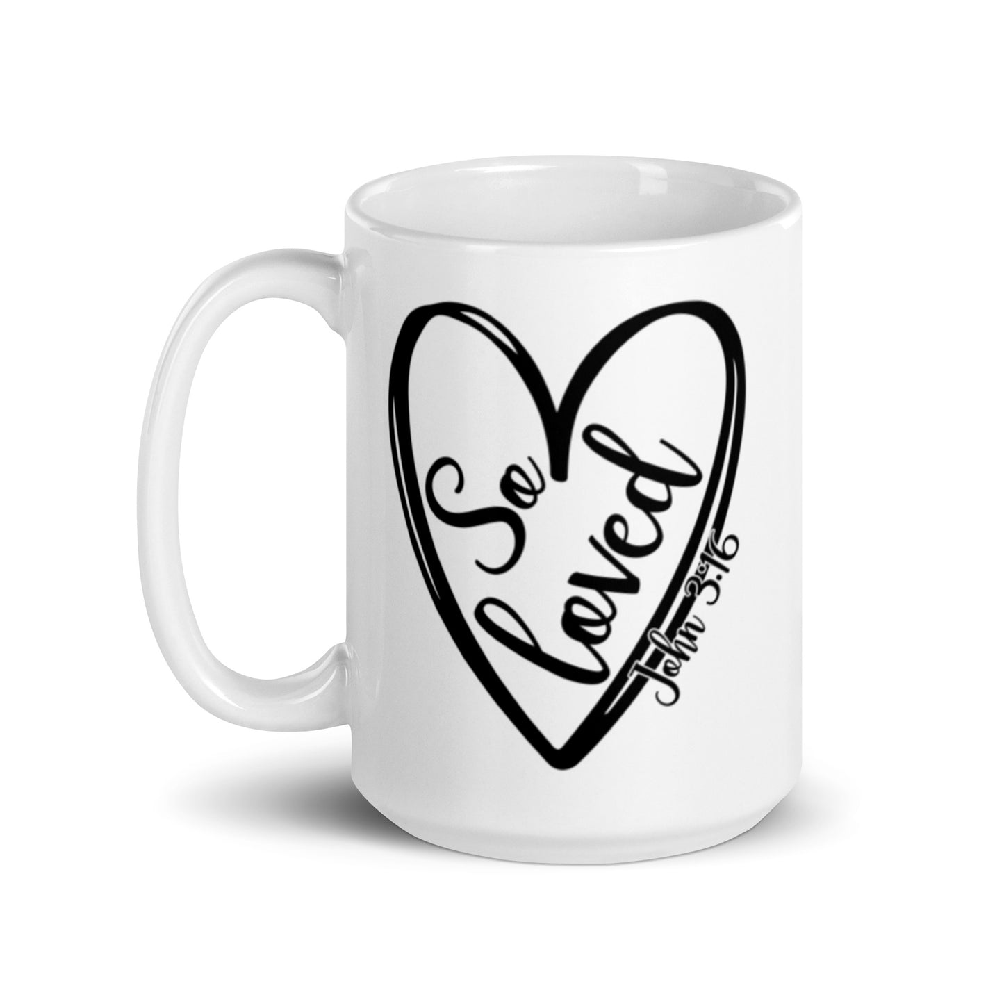 So Loved White glossy mug