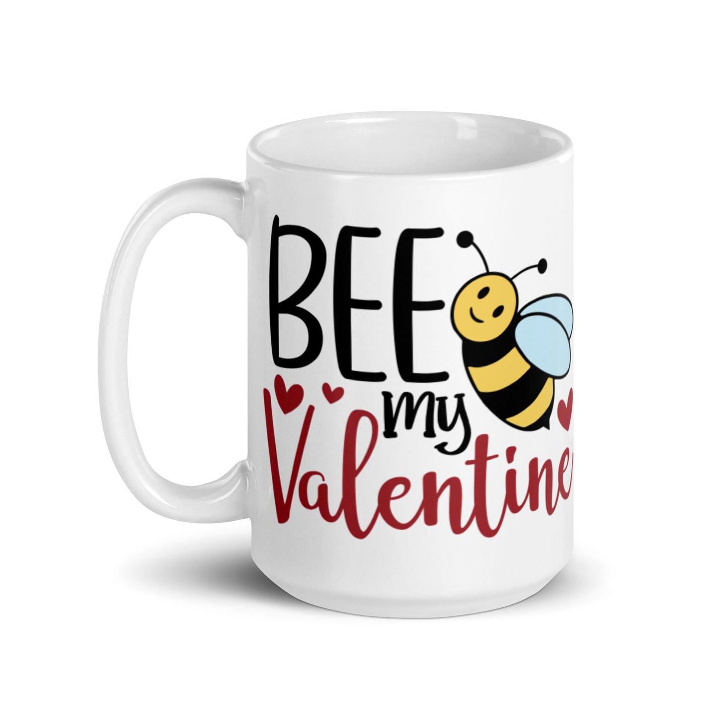 Bee My Valentine White glossy mug