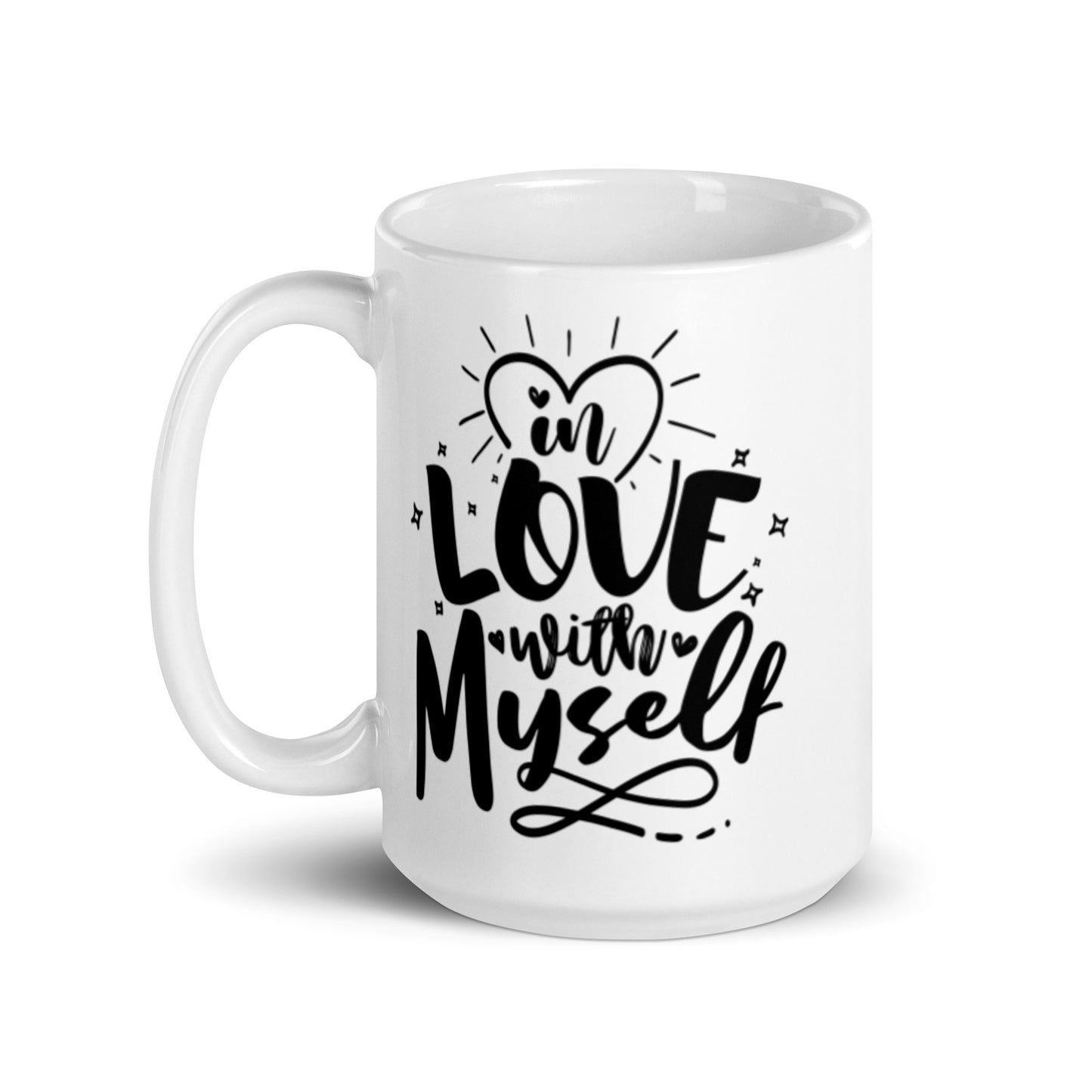 In Love With Myself White glossy mug