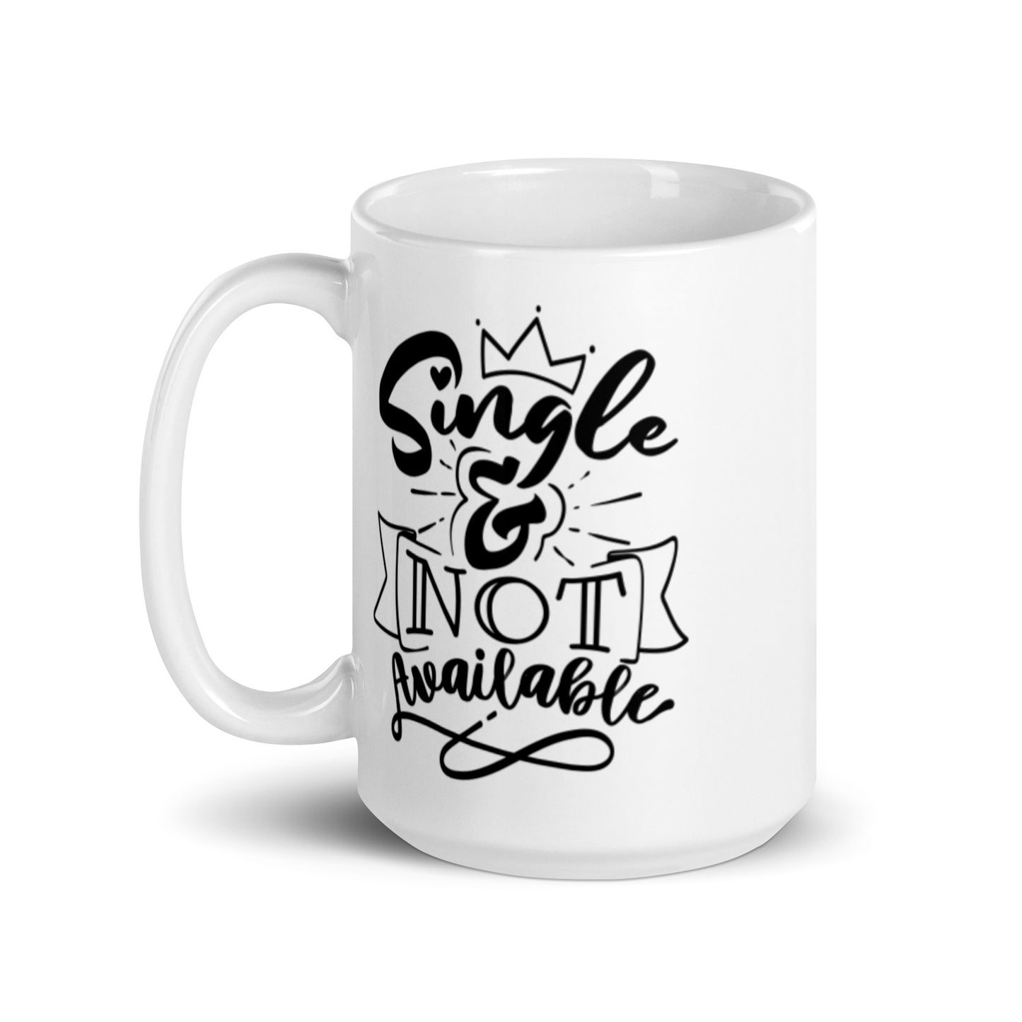 Singe & Not Available White glossy mug