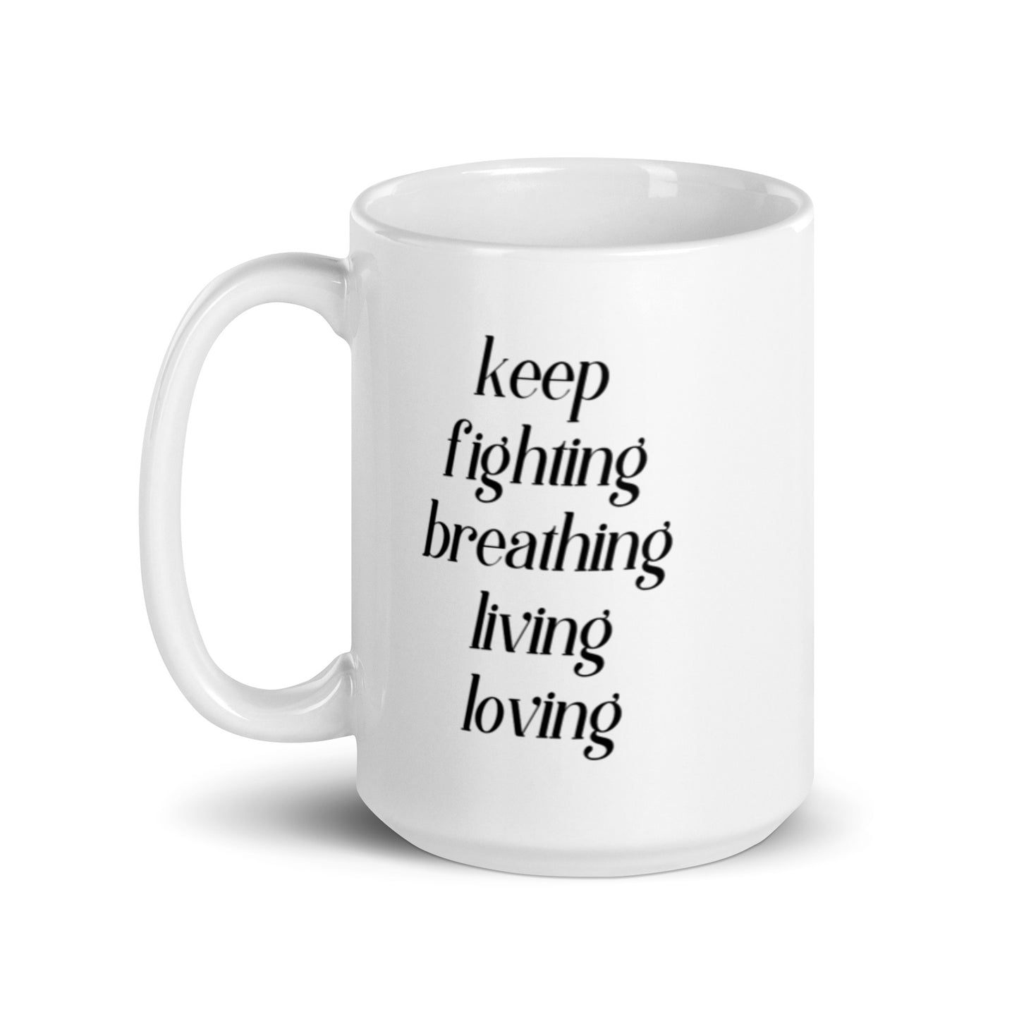 Keep On White glossy mug
