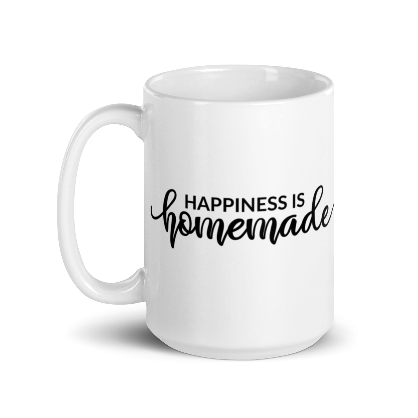 Happiness is Homemade White glossy mug