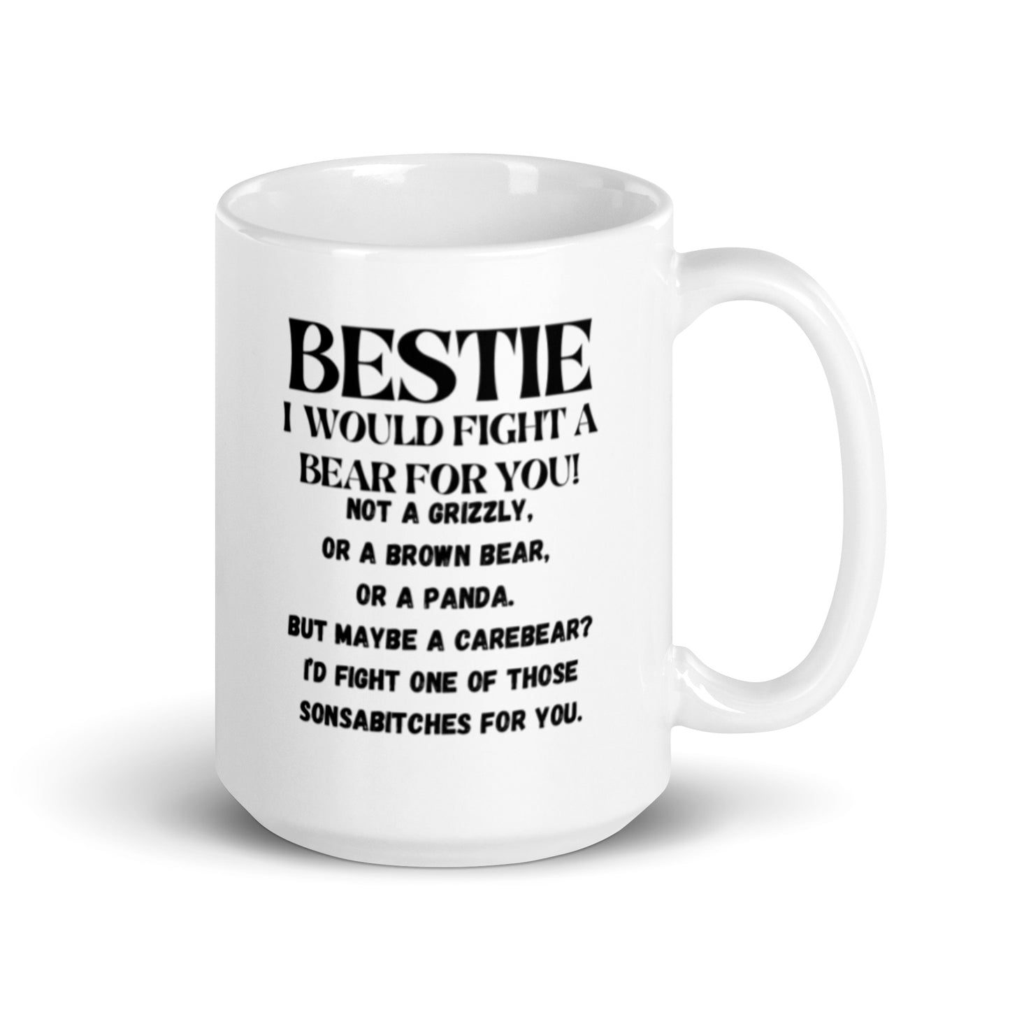 Bestie White glossy mug