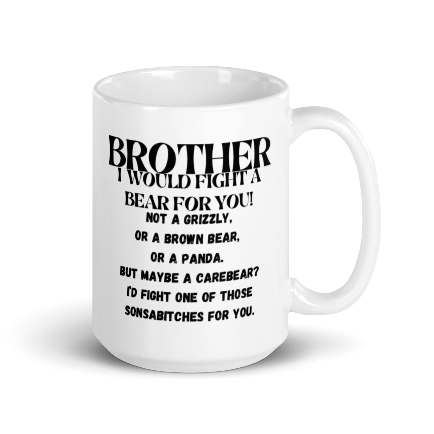 Brother White glossy mug