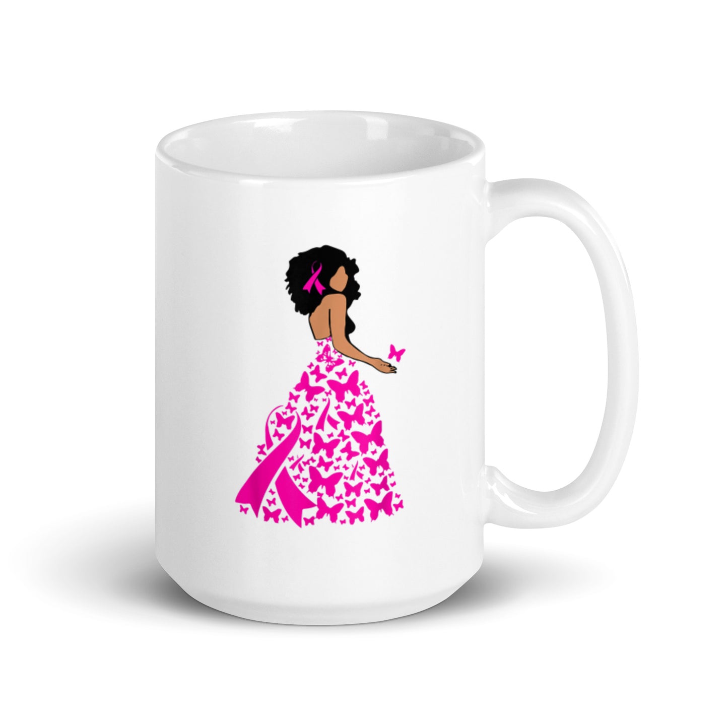Breast Cancer Awareness White glossy mug
