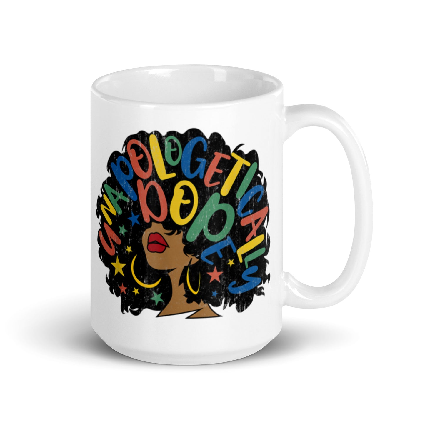 Unopologetically Dope White glossy mug