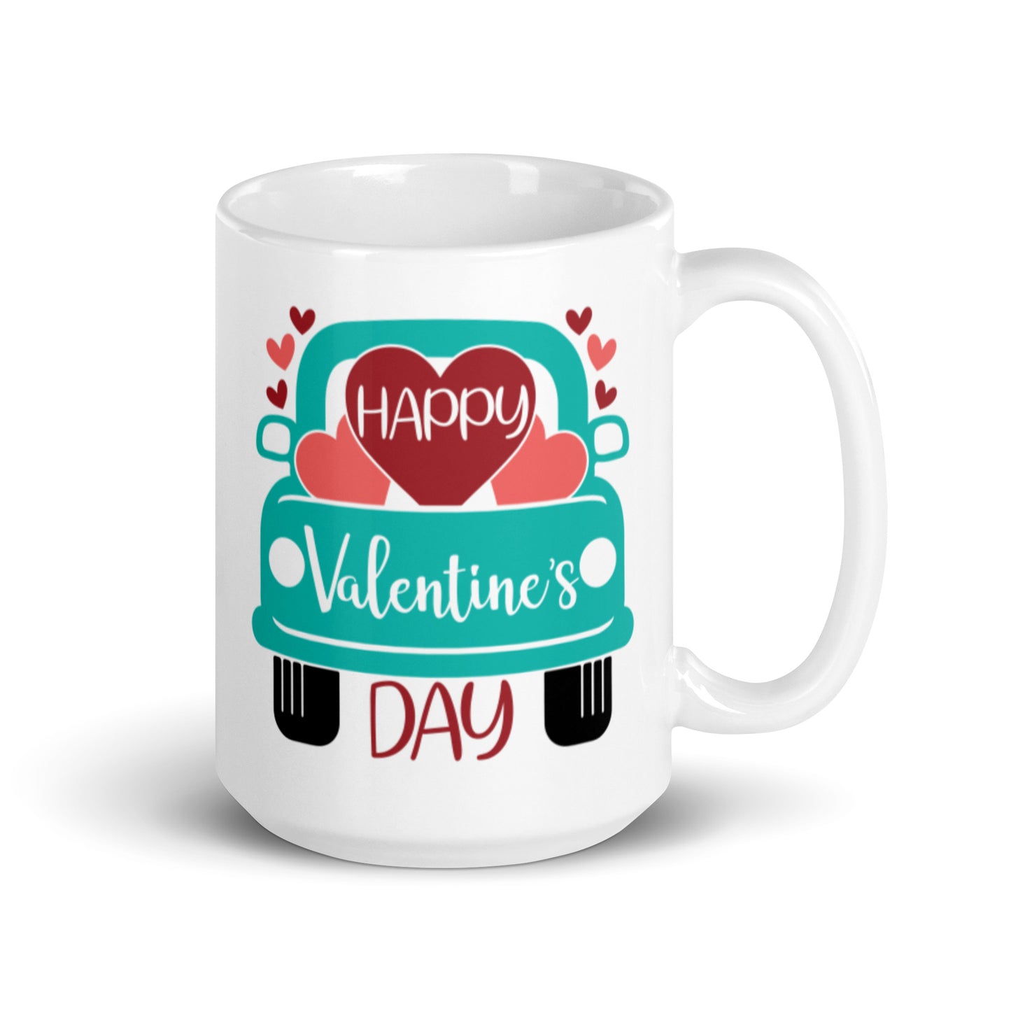 Happy Valentines Day White glossy mug