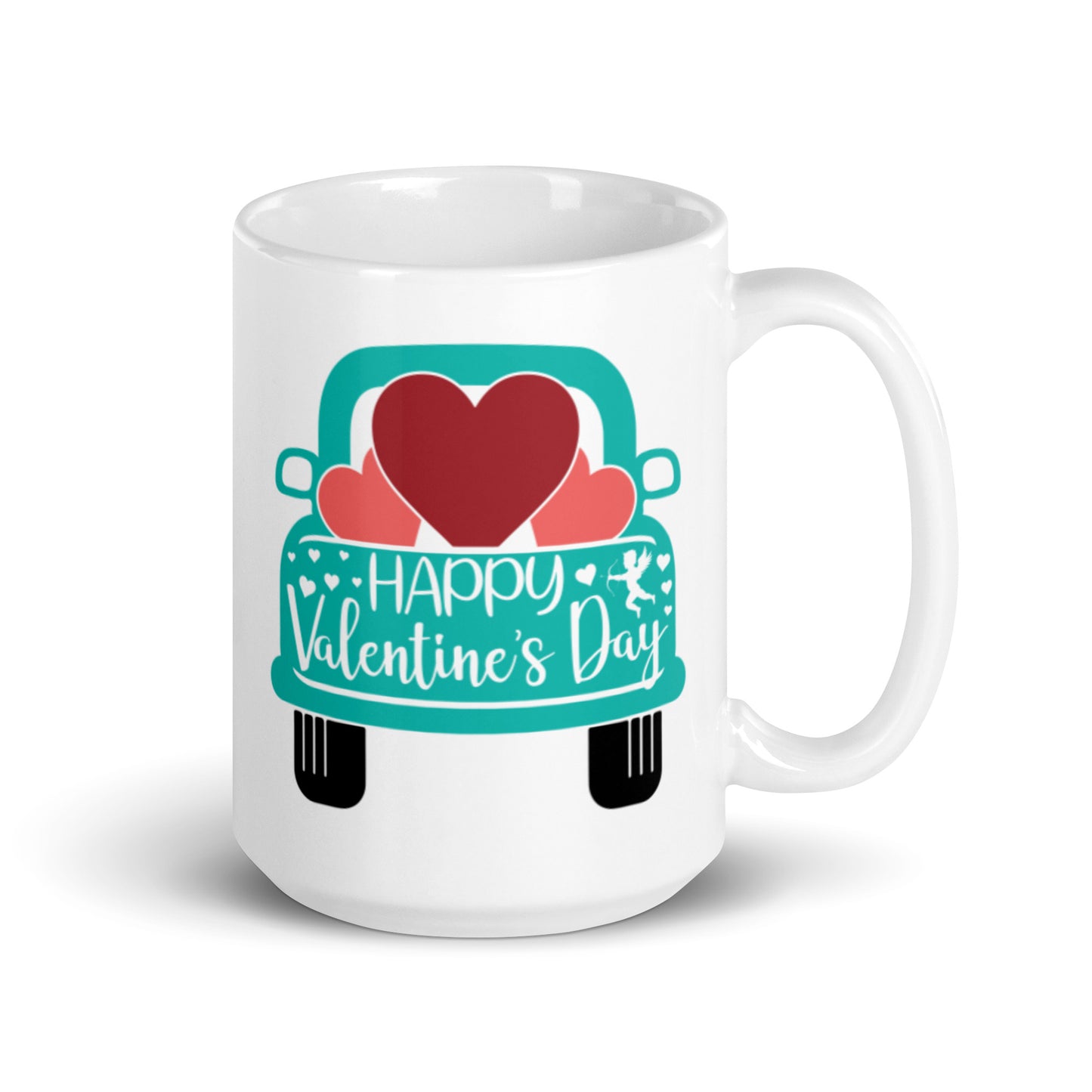 Happy Valentines Day White glossy mug