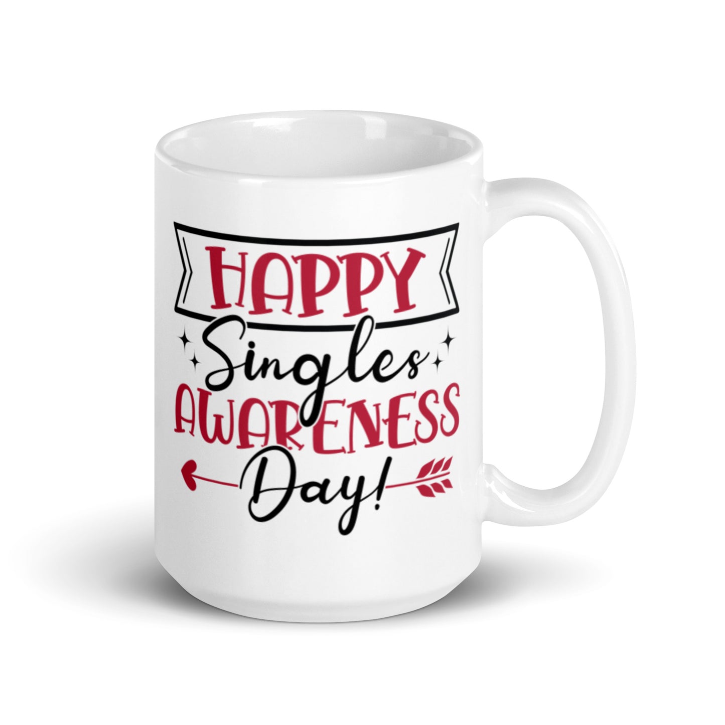 Happy Singles Awareness Day White glossy mug