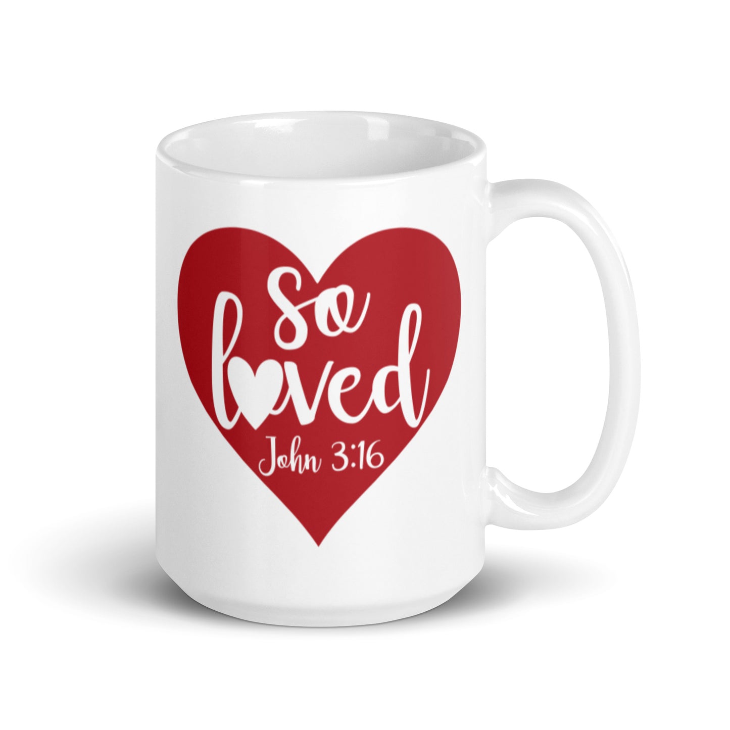 So Loved White glossy mug