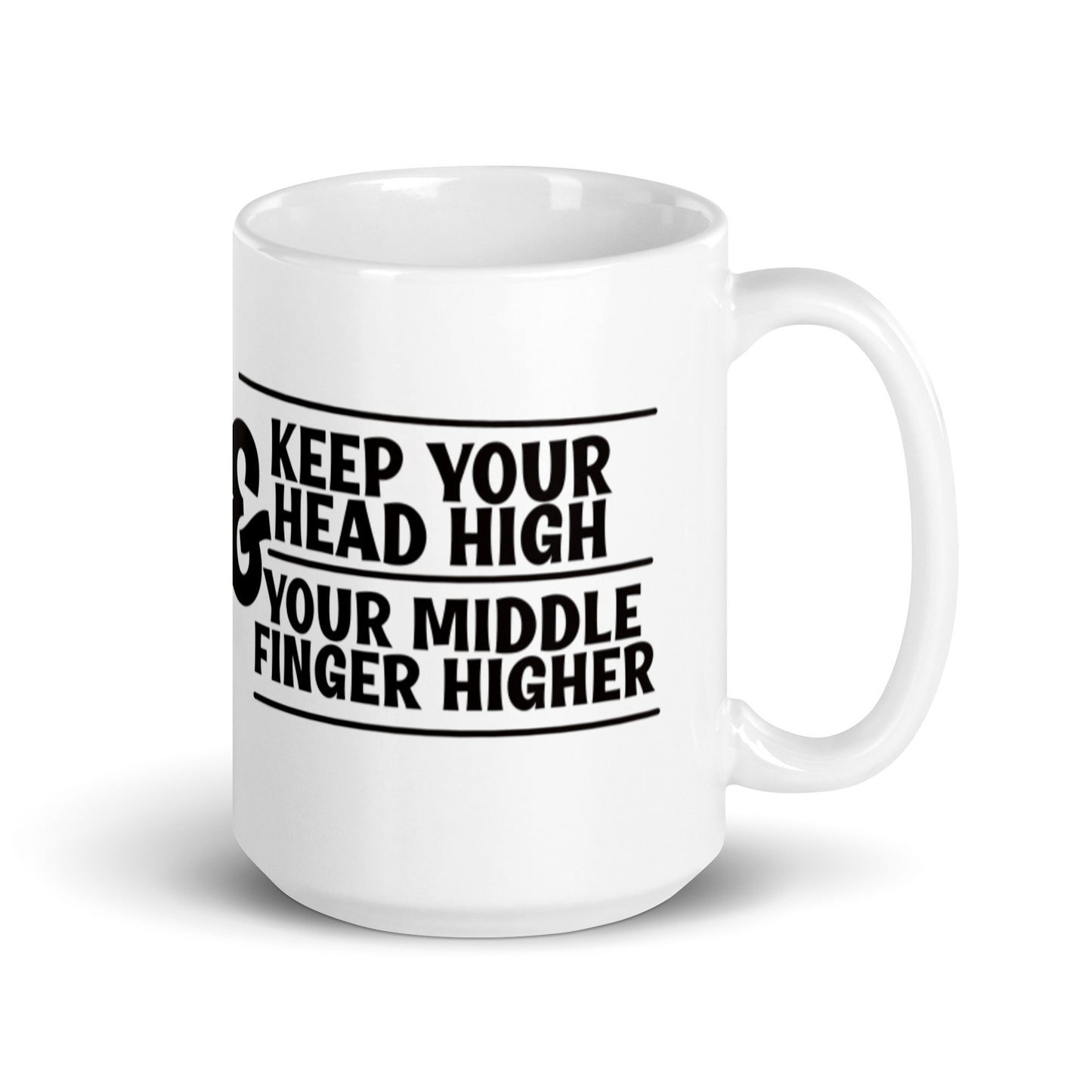 Keep Your Head High White glossy mug