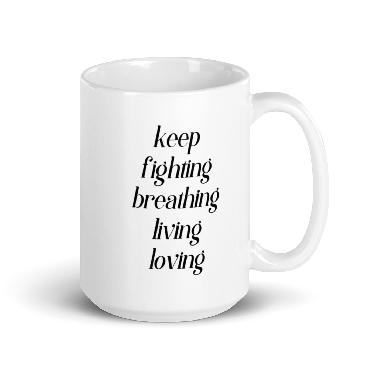 Keep On White glossy mug