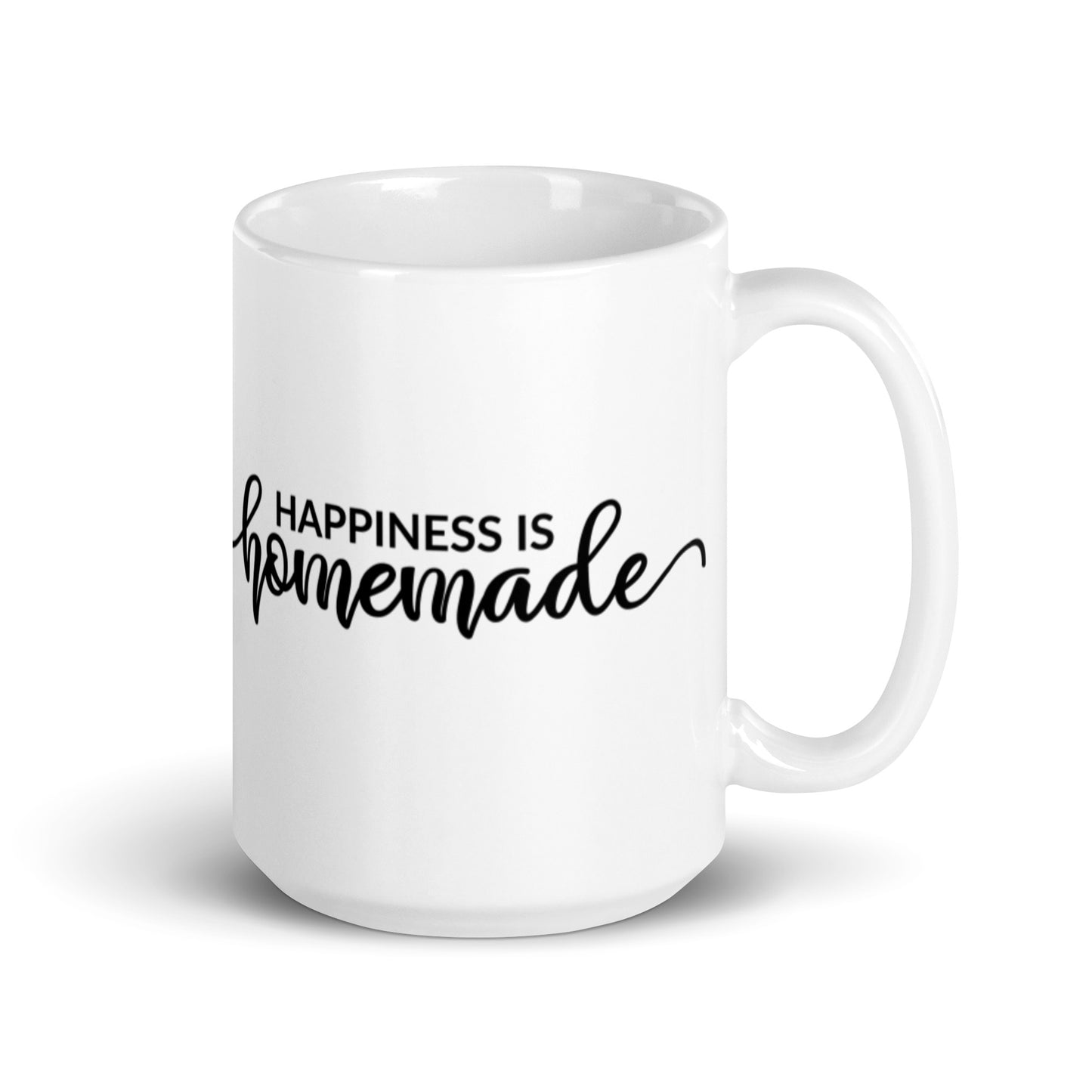 Happiness is Homemade White glossy mug