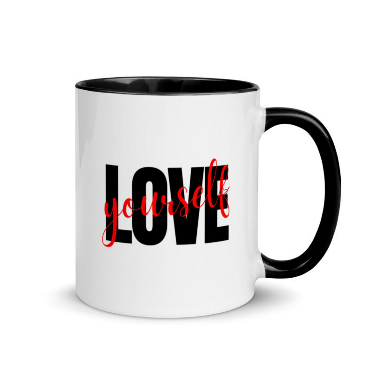Love Yourself Mug with Color Inside Ceramic White Glossy Coffee Mug
