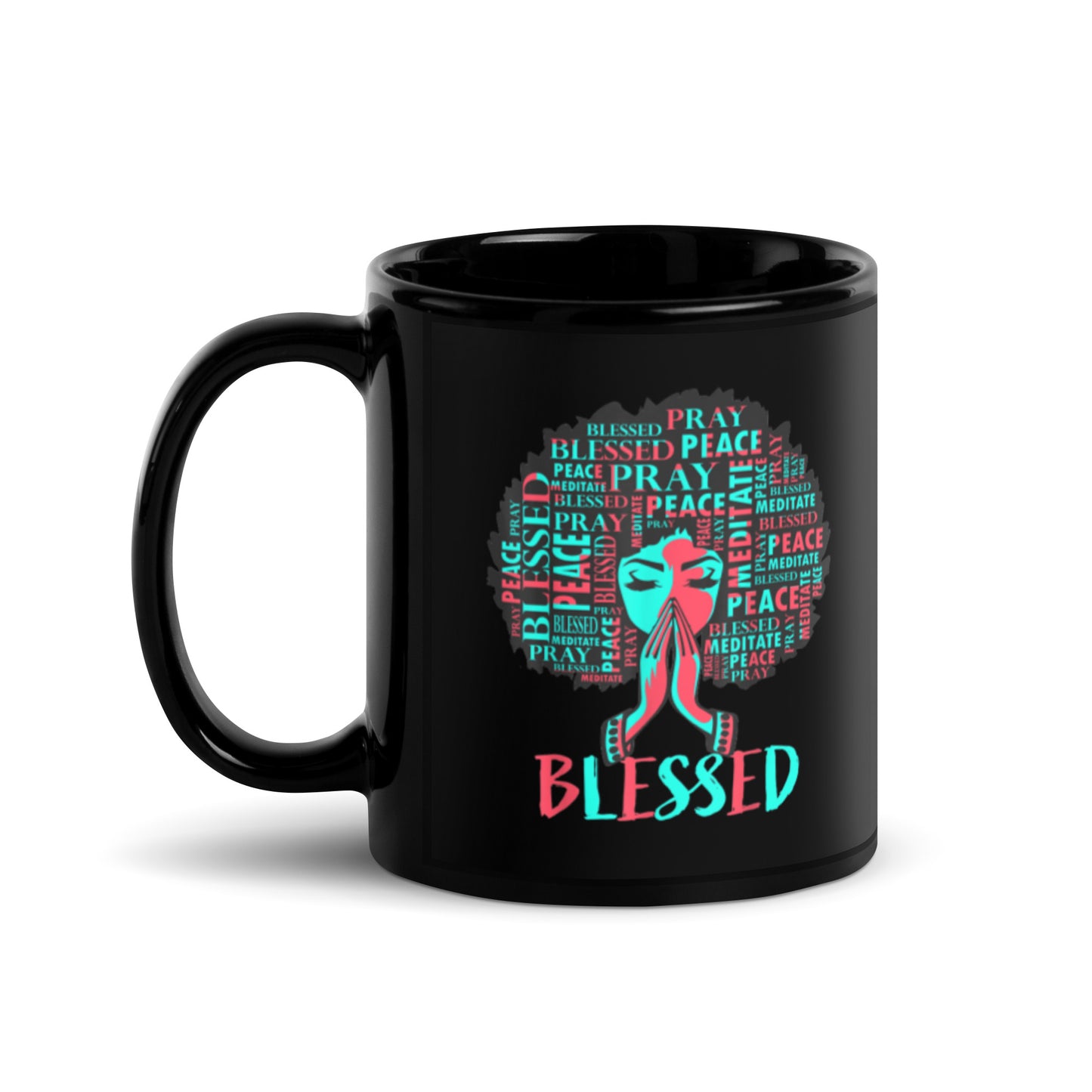 Blessed Black Glossy Mug