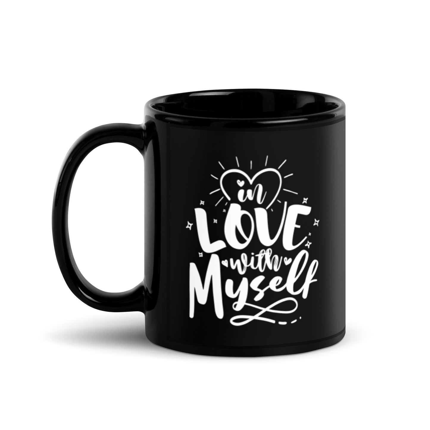 In Love With Myself Black Glossy Mug