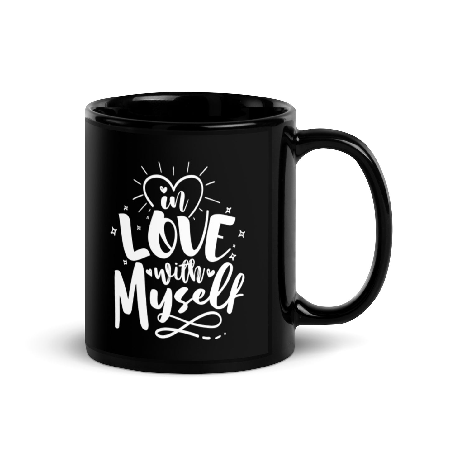 In Love With Myself Black Glossy Mug