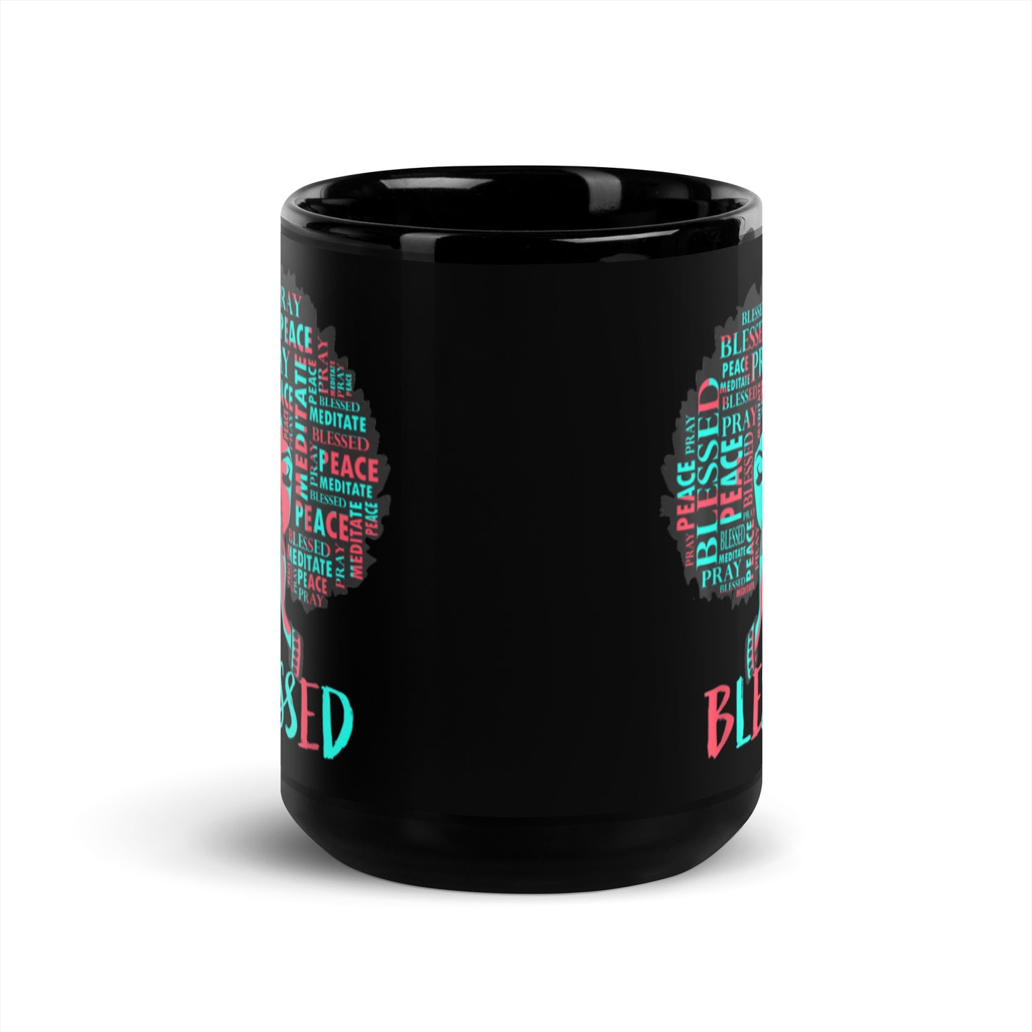 Blessed Black Glossy Mug