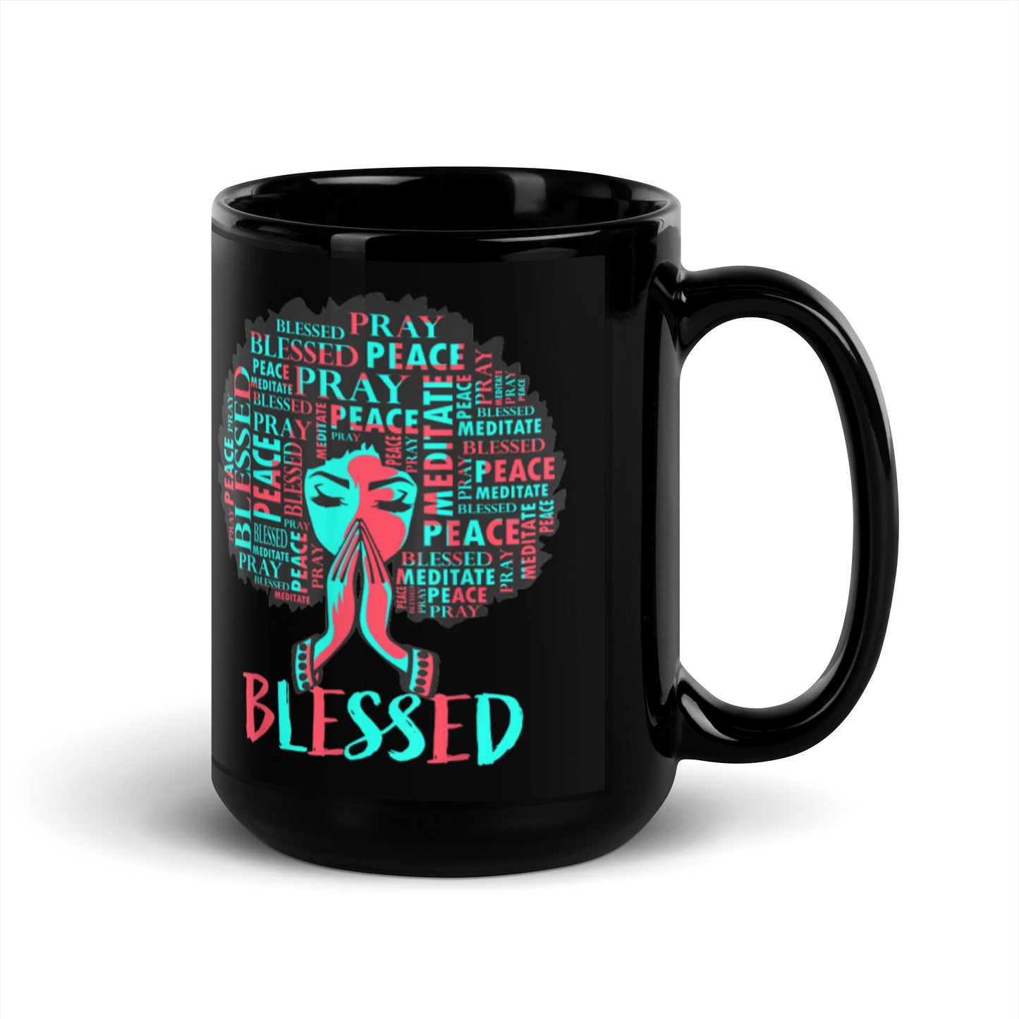 Blessed Black Glossy Mug