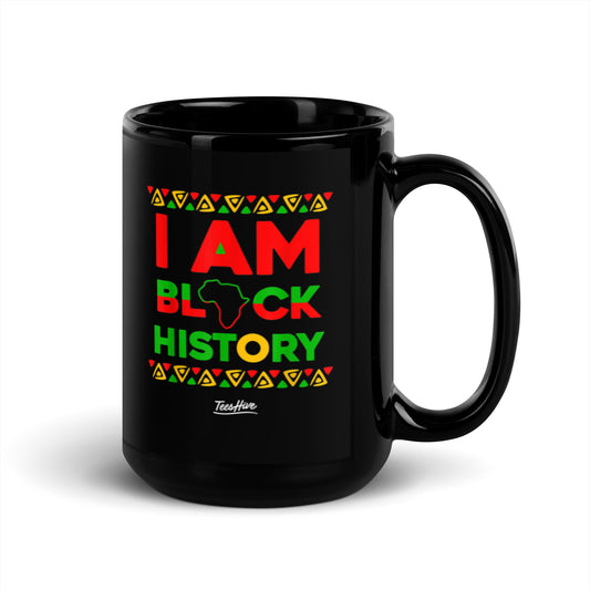 I Am Black History Black Glossy Mug