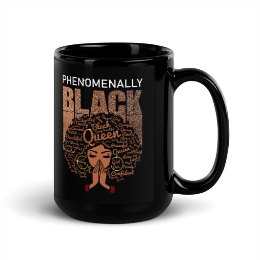 Phenomally Black Queen Black Glossy Mug