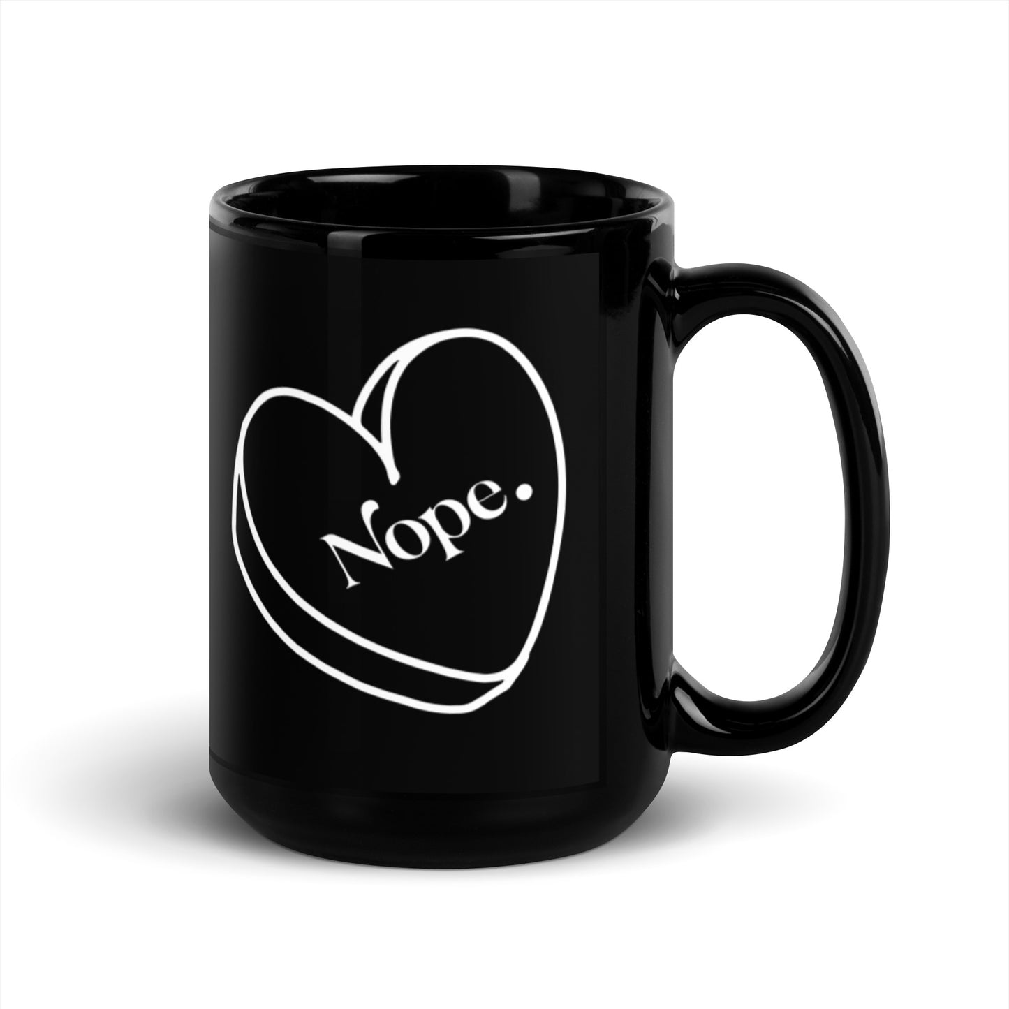 Nope Black Glossy Mug