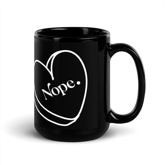 Love Nope Black Glossy Mug