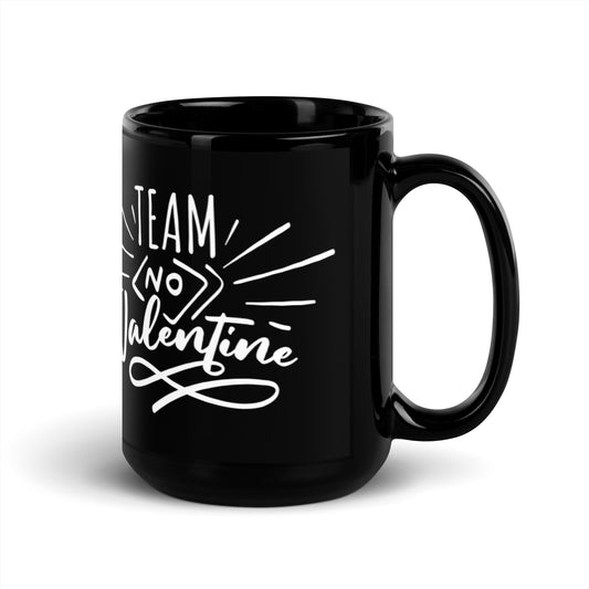 Team No Valentine Black Glossy Mug