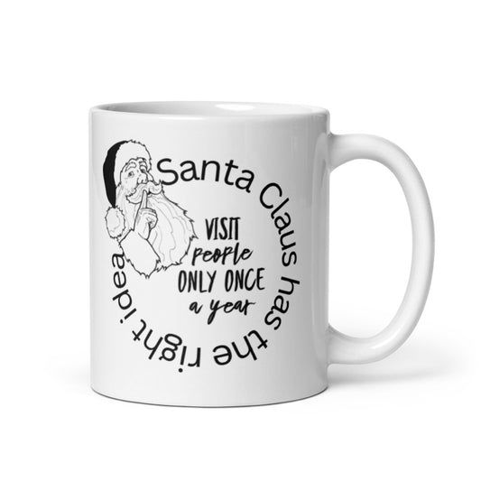 Santa Has The Right Idea White glossy mug Funny Coffee Mug