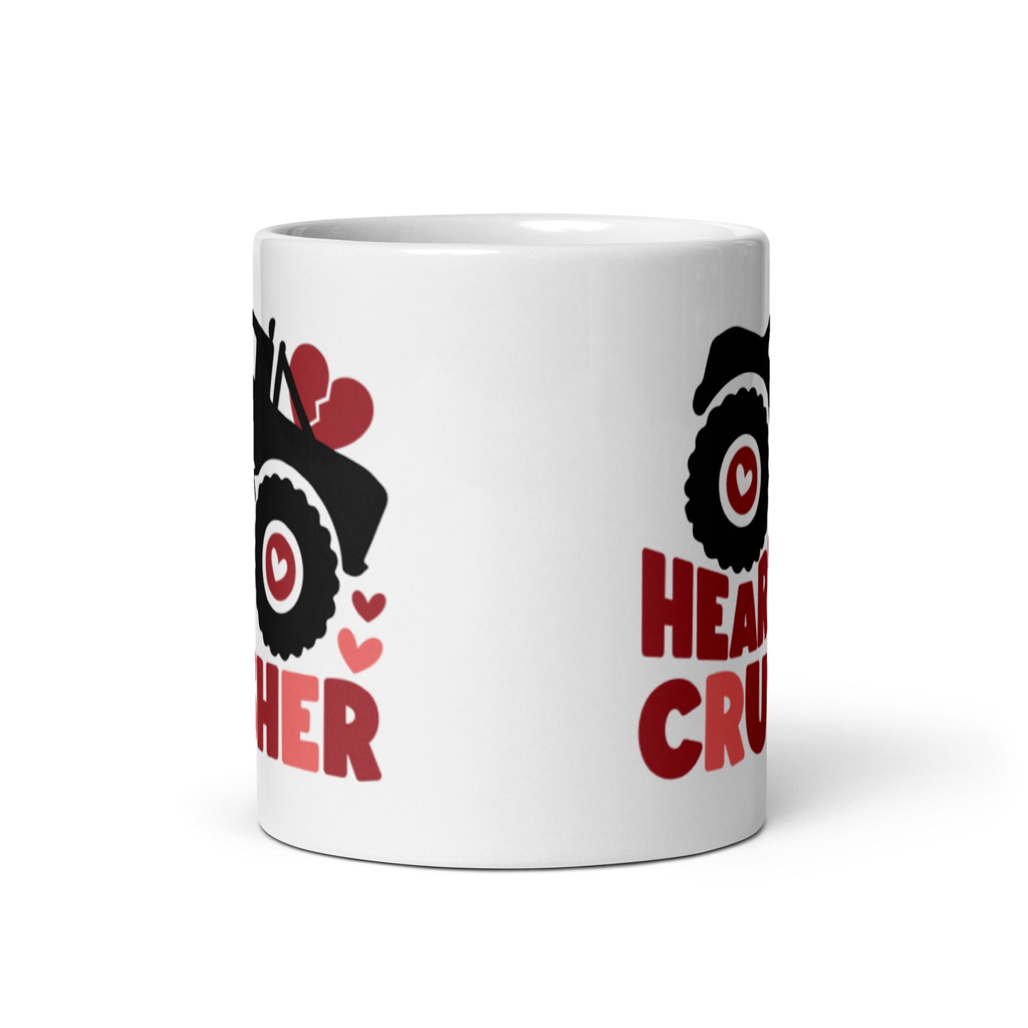 Heart Crusher White glossy mug