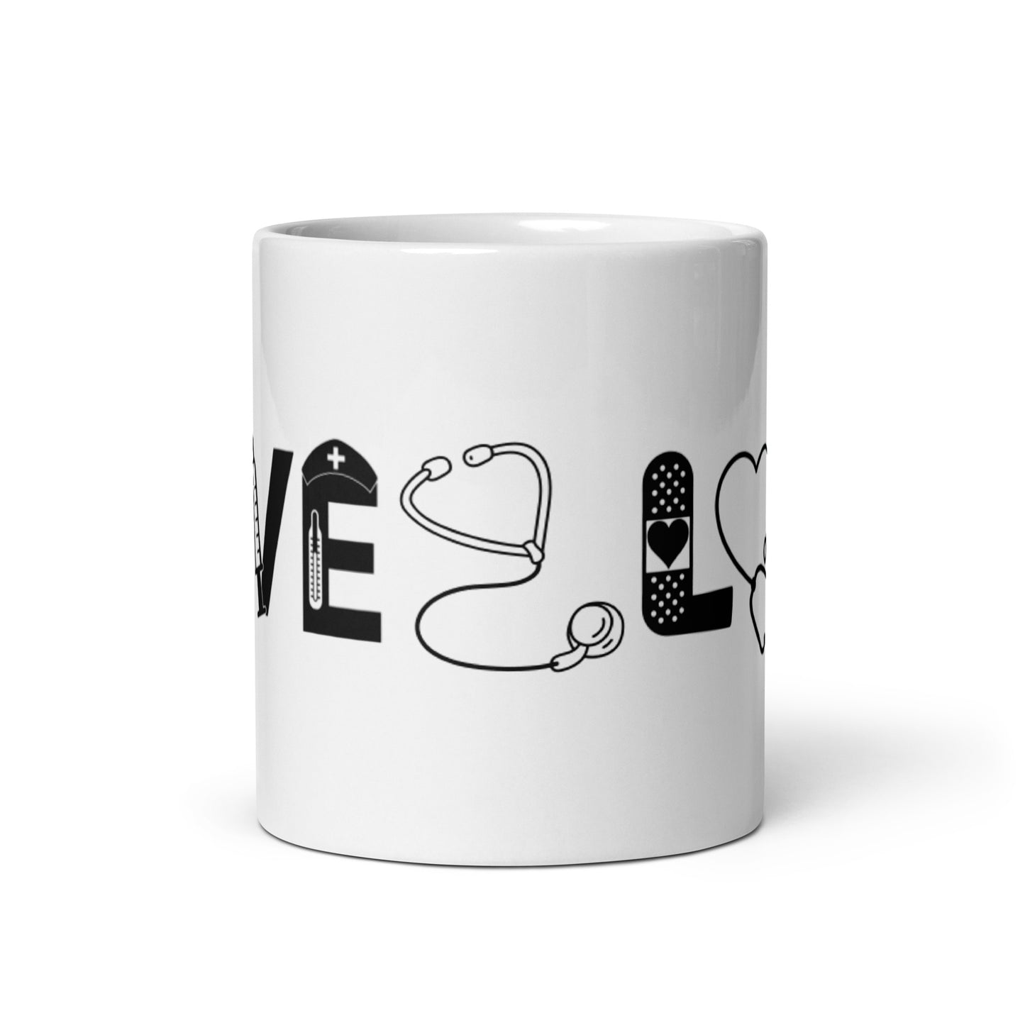 Love White glossy mug