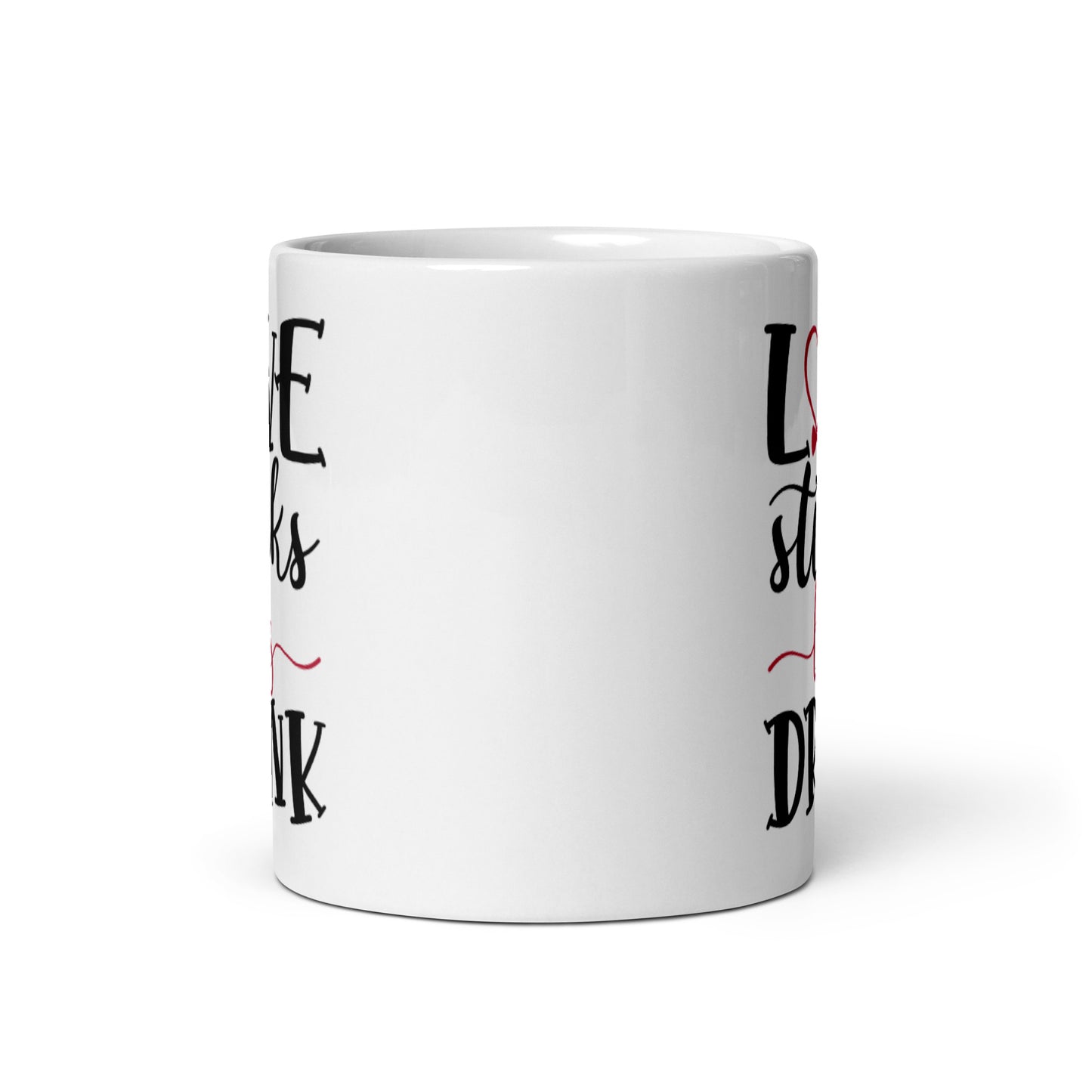 Love Stinks Let's Drink White glossy mug