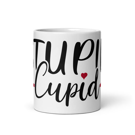 Stupid Cupid White glossy mug