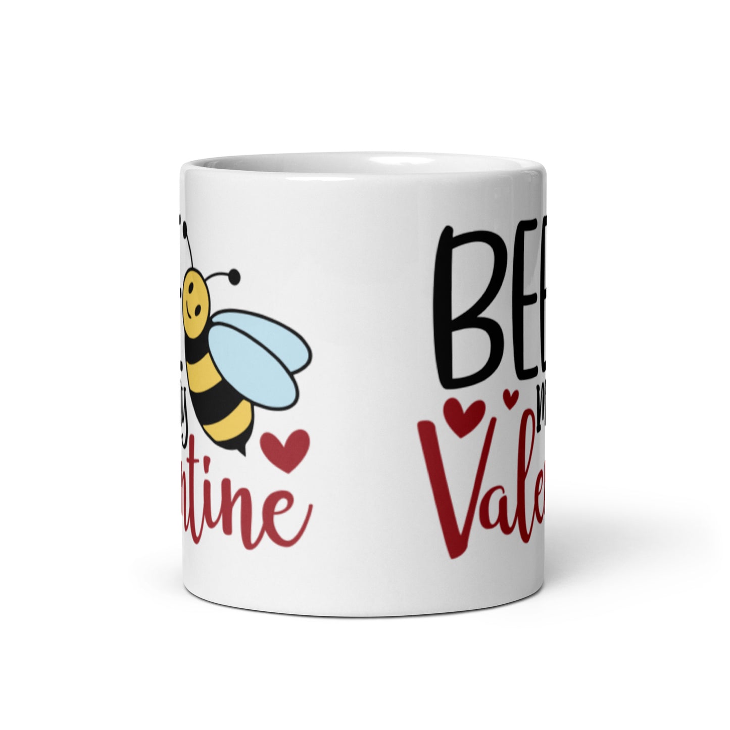 Bee My Valentine White glossy mug