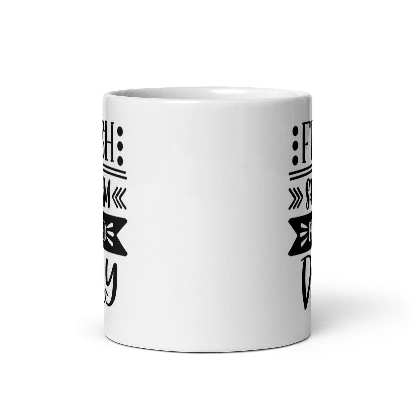 Fresh Sarcasm Brewed Daily White glossy mug