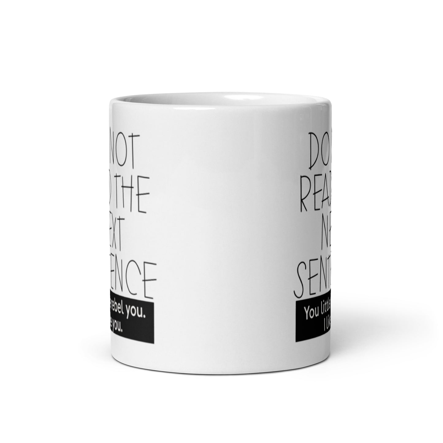 Do Not Read The NExt Sentence White glossy mug