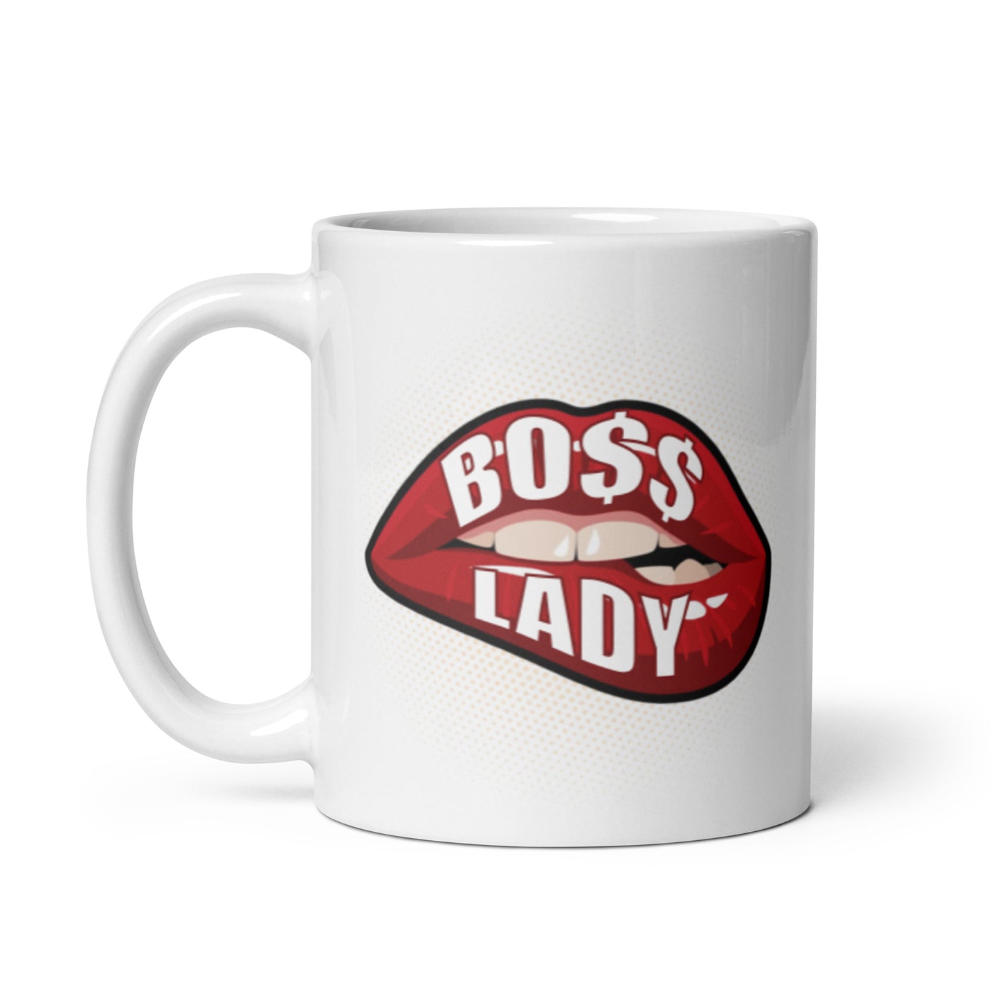 Boss Lady White glossy mug