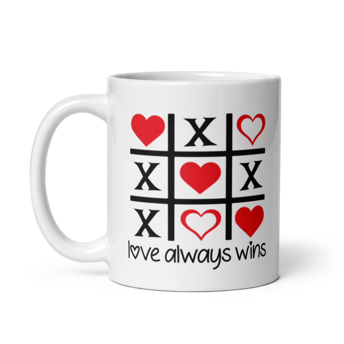 Love ALways Wins White glossy mug