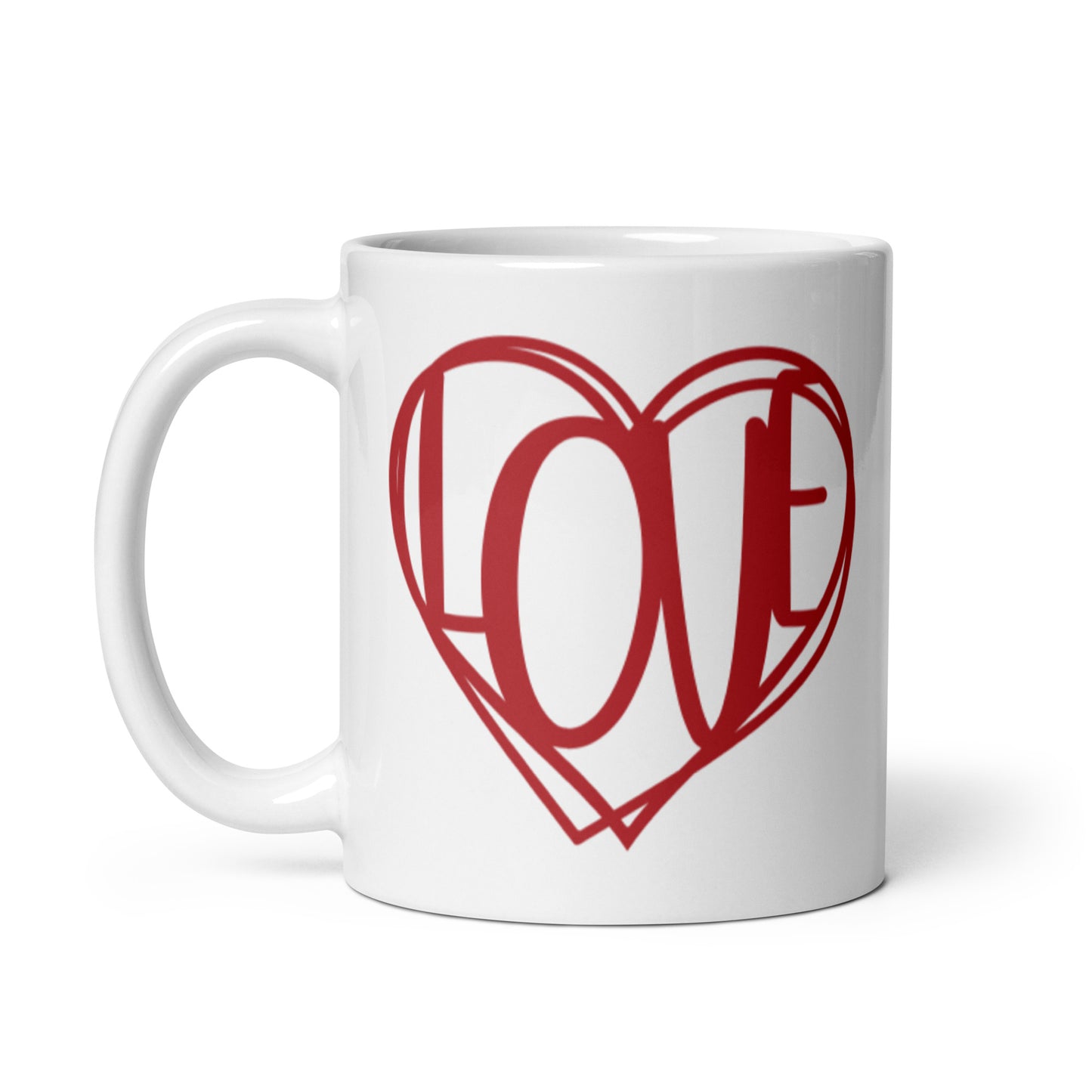 Love White glossy mug