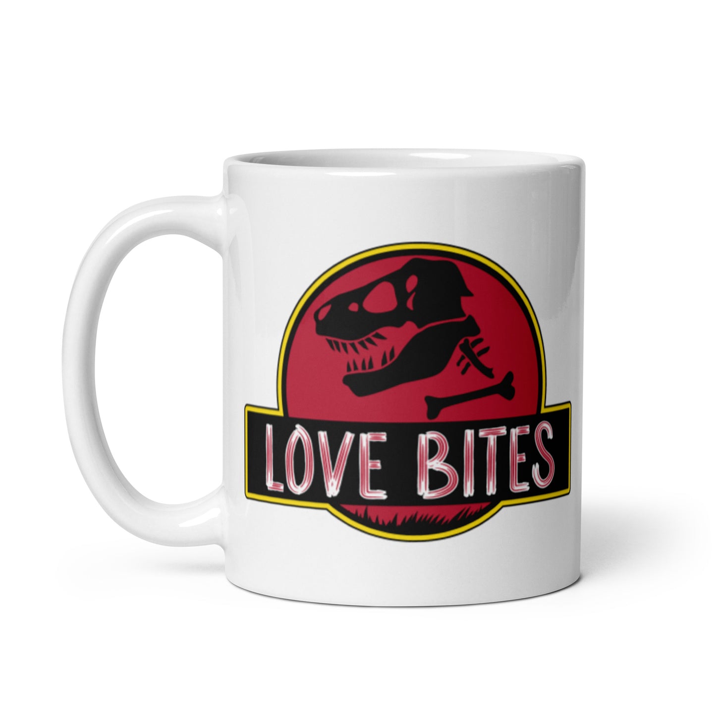Love Bites White glossy mug