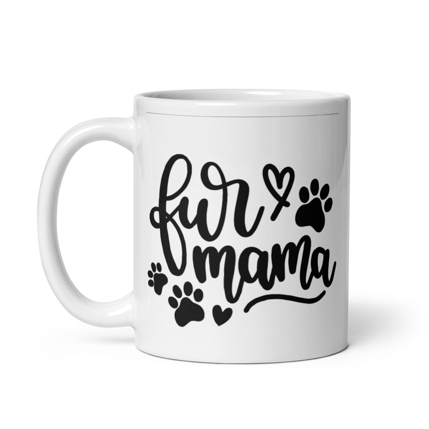 FUR MAMA White glossy mug