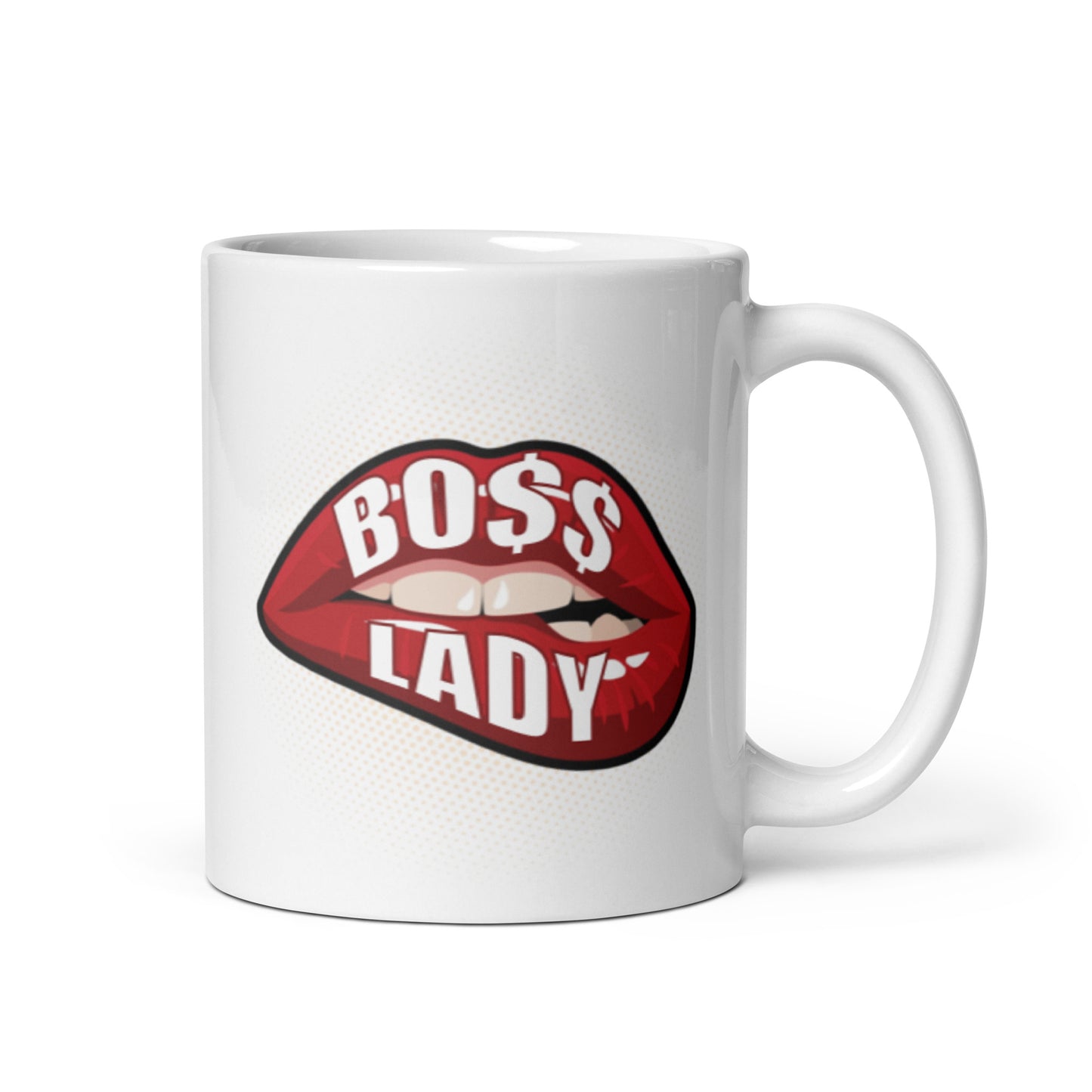 Boss Lady White glossy mug