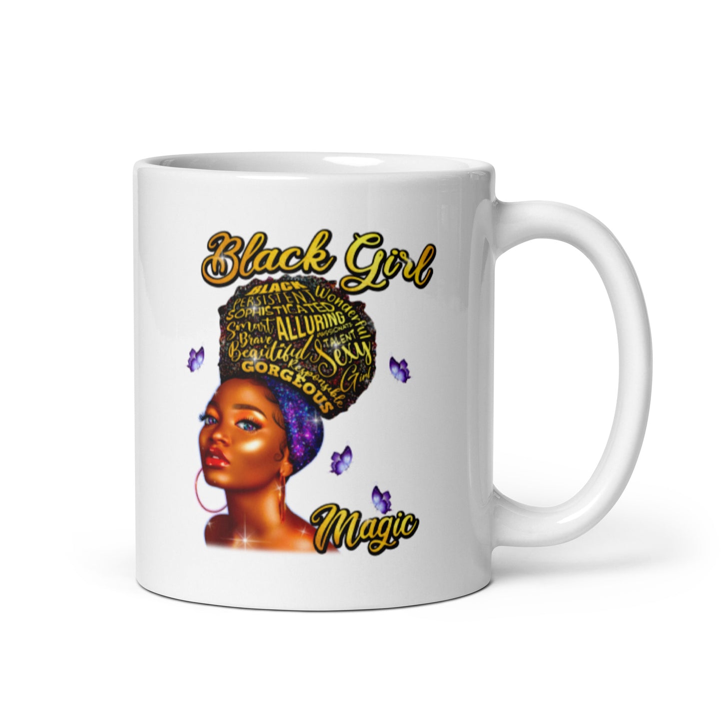 Black Girl Magic White glossy mug